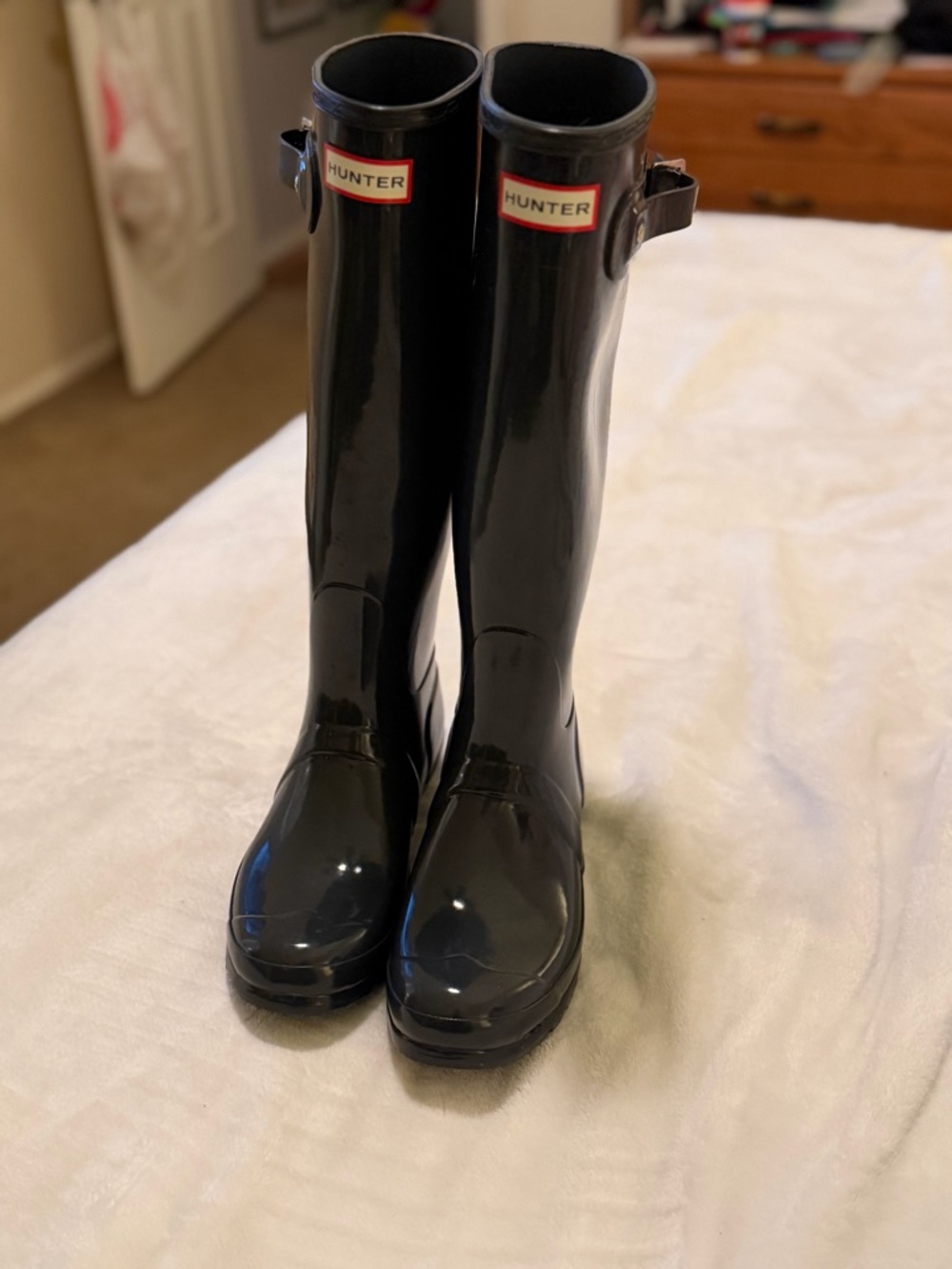 Hunter Original Tall Gloss Rain Boots Navy Women’s US 8 EU 39